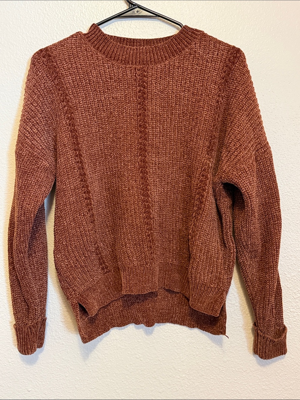 Rust brown Knit Crewneck Sweater - Women's